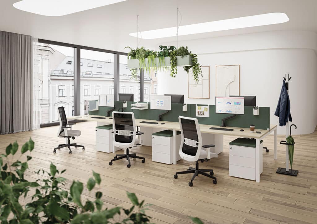 Bureau avec caisson de rangement 